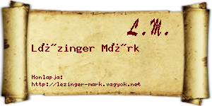 Lézinger Márk névjegykártya